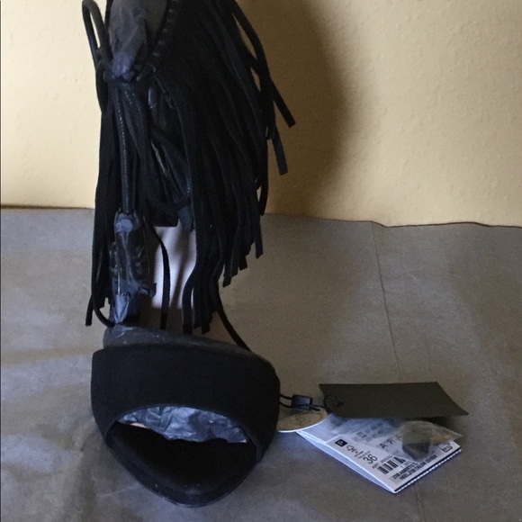NWT Zara fringe suede heels - Picture 6 of 6